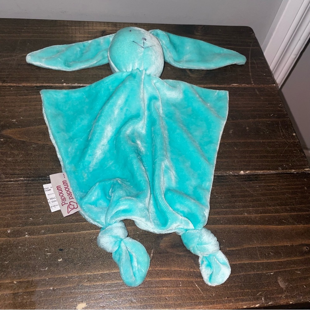 Papoum Papoum Blue Bunny Bamboo Blankie